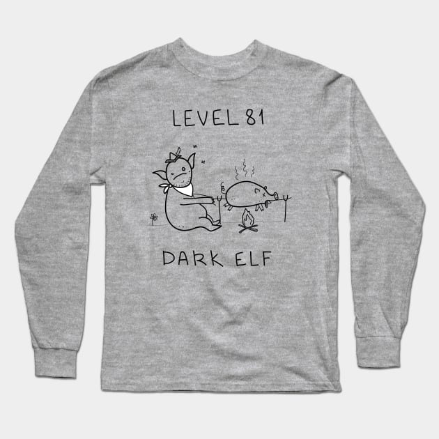 Level 81 Dark Elf white ($ for SilverCord-VR) Long Sleeve T-Shirt by droganaida